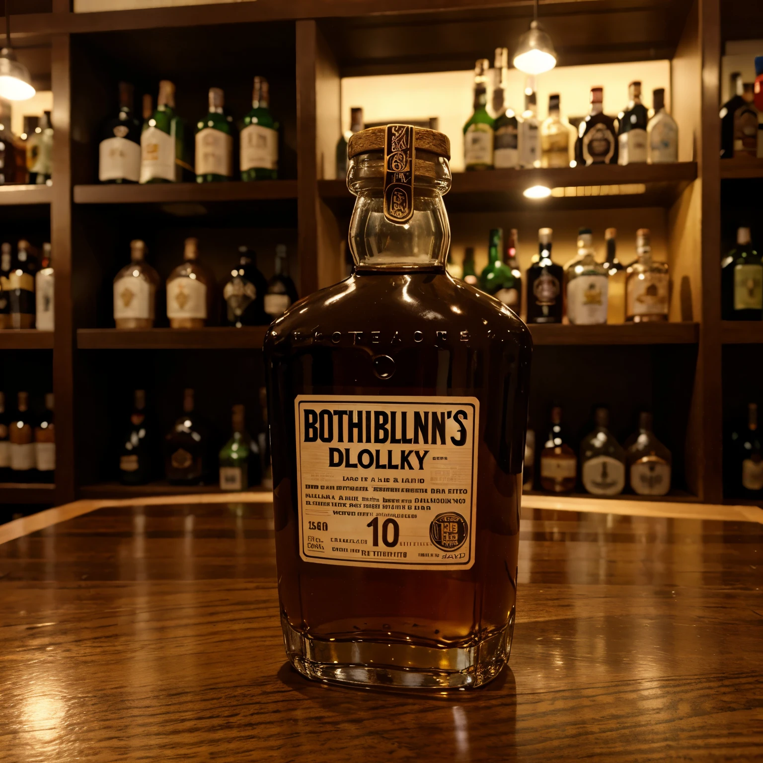 Botella de whisky Buchanan's y al lado un fajo de dinero