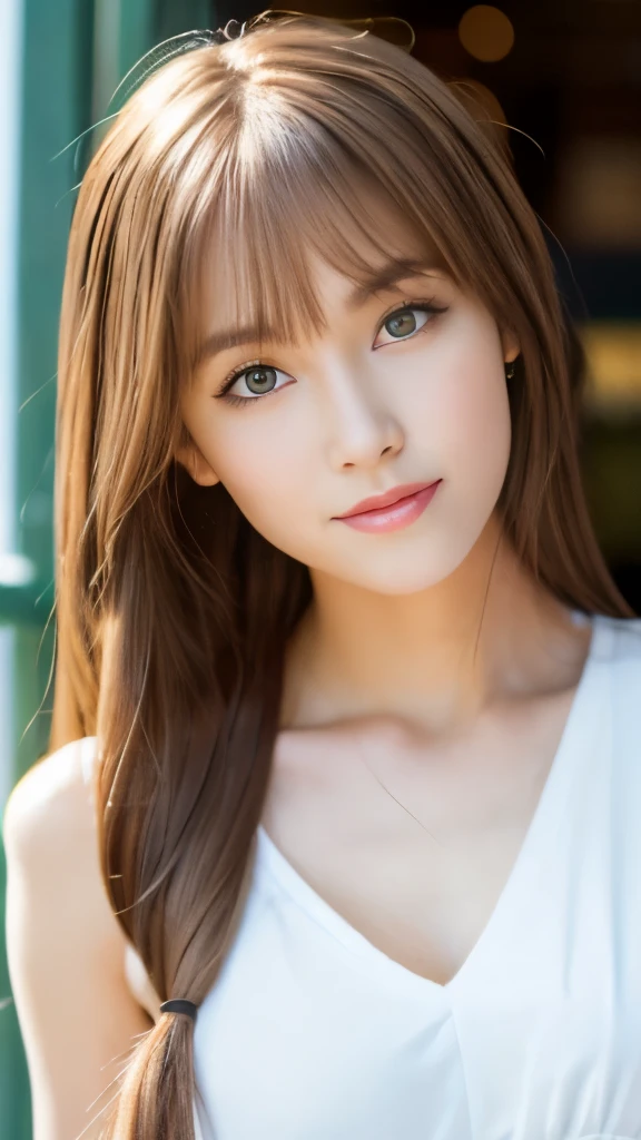 Best quality, 8k,  ,Masterpiece :1.3)), facing viewer,((full body1.2)) ,pretty woman, wide shot ,1girl, , selfie   , ,, Windmill  , brown hair  , bangs,ultra-detailed face, highly detailed lips, detailed eyes, double eyelid