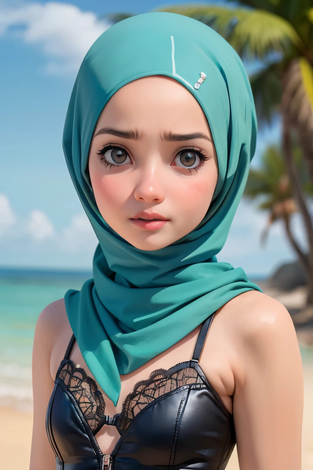 ((Cute pussy)), Chubby, ((Flat Chest)), Naked, Angry pose, Angry face, (((HIJAB MALAY GIRL))), masutepiece, High quality, UHD 45K, Realistic face, Realistic skin feeling , A Malaysia Lady, 51 years old, , Very cute and baby-like face, (((FLAT CHEST))), (MATRIX WORLD), ((look In front at the camera and SADNESS)), ((())), (((CUTE GIRL))), ((BLUE PASTEL LIPS)), ((BLUE PASTEL LACE)), ((CHUBBY)), ((UNDRESS)). Brown, Flat Chest, Nudity on Cherating beach