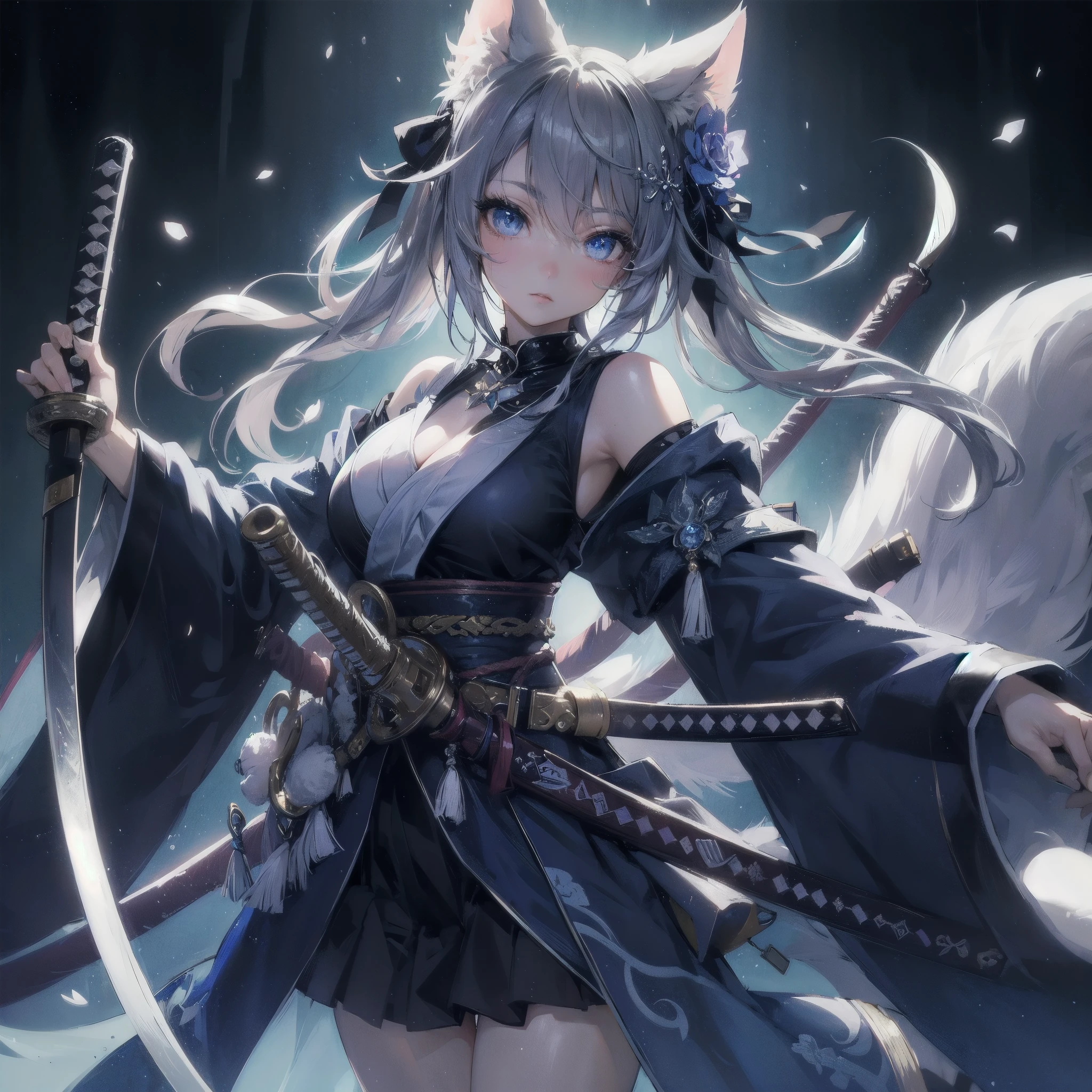 high quality,hd,16k,sharp line,1girl,fantasy,fem
ale cat ears,cat tail,go fishing,beautiful hair ,cute face, large breasts ,nice legs,,focus girl,detailed beautiful face,detailed clothes,beautiful eyes,sexy,dynamic angle
