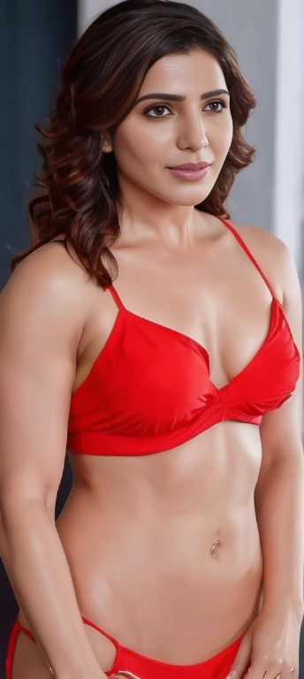 Samantha ruth prabhu,Masterpiece,full body close up of a average size woman,mini bikini, exposing navel and cleavage, close body shot, stylish pose, sexy girl, beautiful pose, sexy pose, very sexy pose, gorgeous lady, chest up bust shot, semi naked