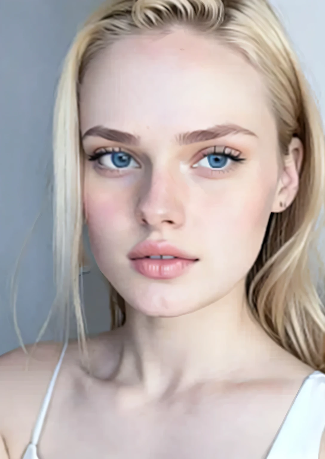 blonde with a yellow pill in her mouth, Anna Nikonova, aka newmilky, yelena belova, pale light skin!!, pale glowing skin, Angela White, long blond hair and big eyes, beautiful gentle face, beautiful blonde, 18 years, blonde goddess, Dasha Taran, long blond hair and big eyes, nice young girl