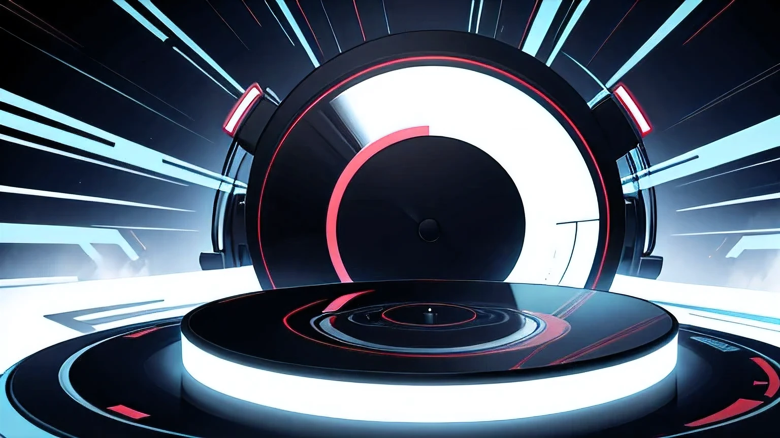 highest quality, back ground only, vector:1.6, (sound) [wave], black half disk, from side, silky fog