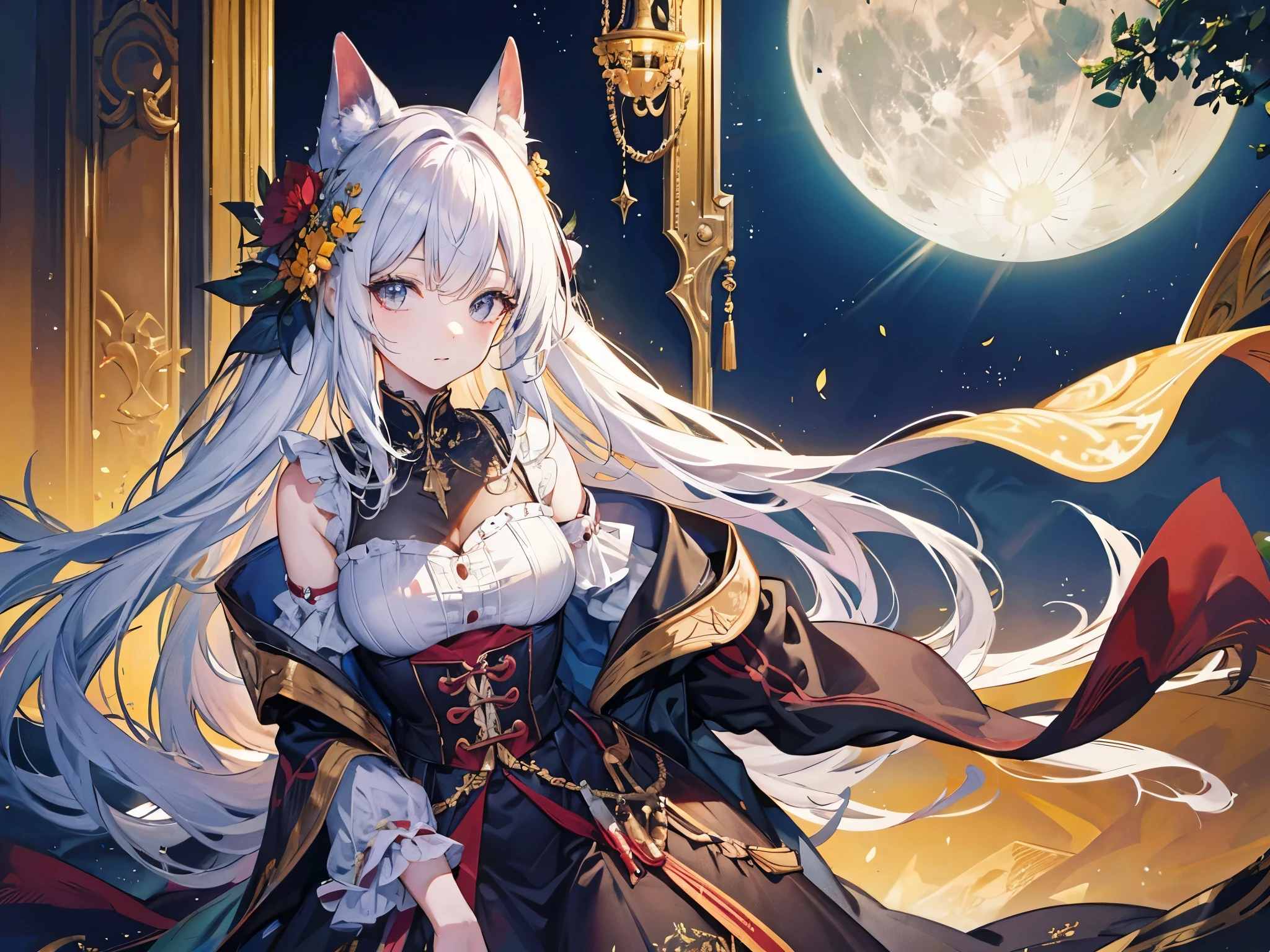A close up of a woman in a dress with a cat ears - SeaArt AI