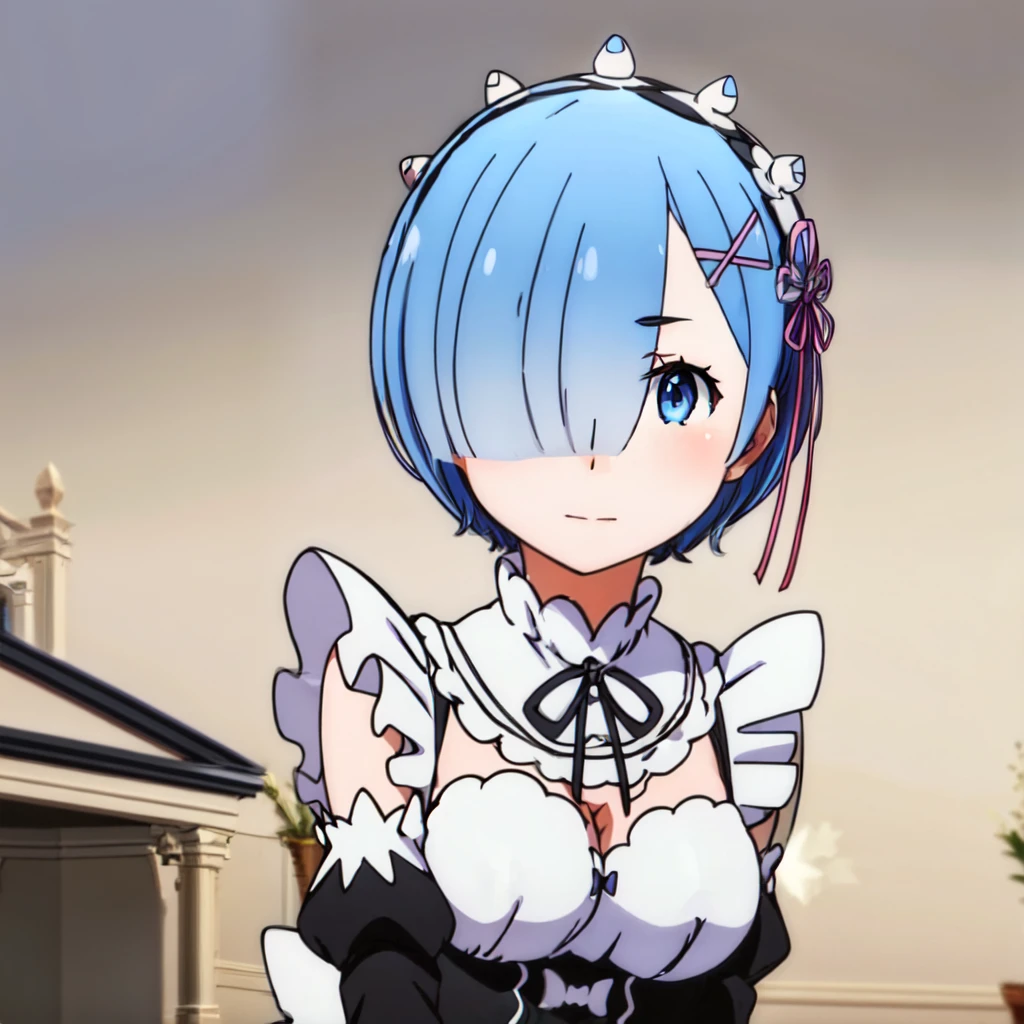 Masterpiece, best quality, ultra detailed, illustration, epic lighting, cinematographic composition, colorful, animated, 2d, [(White background:1.5)::5], isometric, 1 girl, solo, nayutaren, medium breasts, blue hair, short hair, (hair over one eye:1.3), blue eyes, pink swallow_Mansion_maid_uniform:1.2, white pantyhose, standing, mouth closed, looking at viewer, (rich in details), Masterpiece, (ice decoration, crystal icicle pattern) , tindal effect, (Balance and coordination between all things.), frost, ice, cold, freezing, blue glow, morning Star, Flowing chains, particle effects, (8k:1.1)