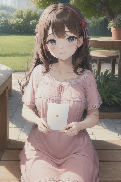 Very detailed, masterpiece, highest quality, Love Letter, throw,smile,blush