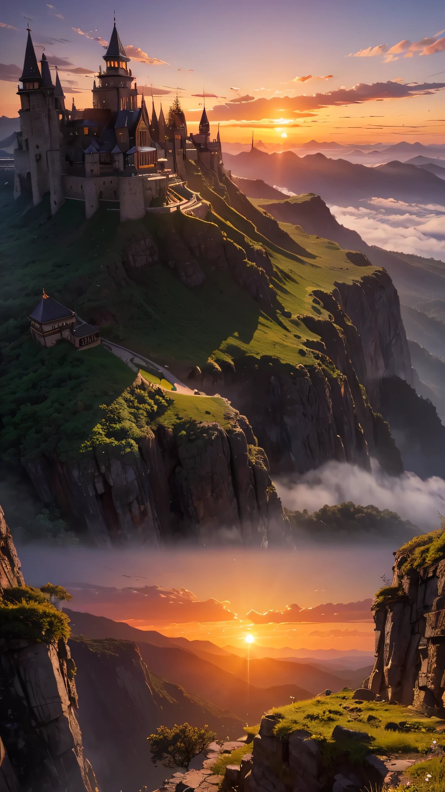 Highest quality,Fantasy,nature,Sunset