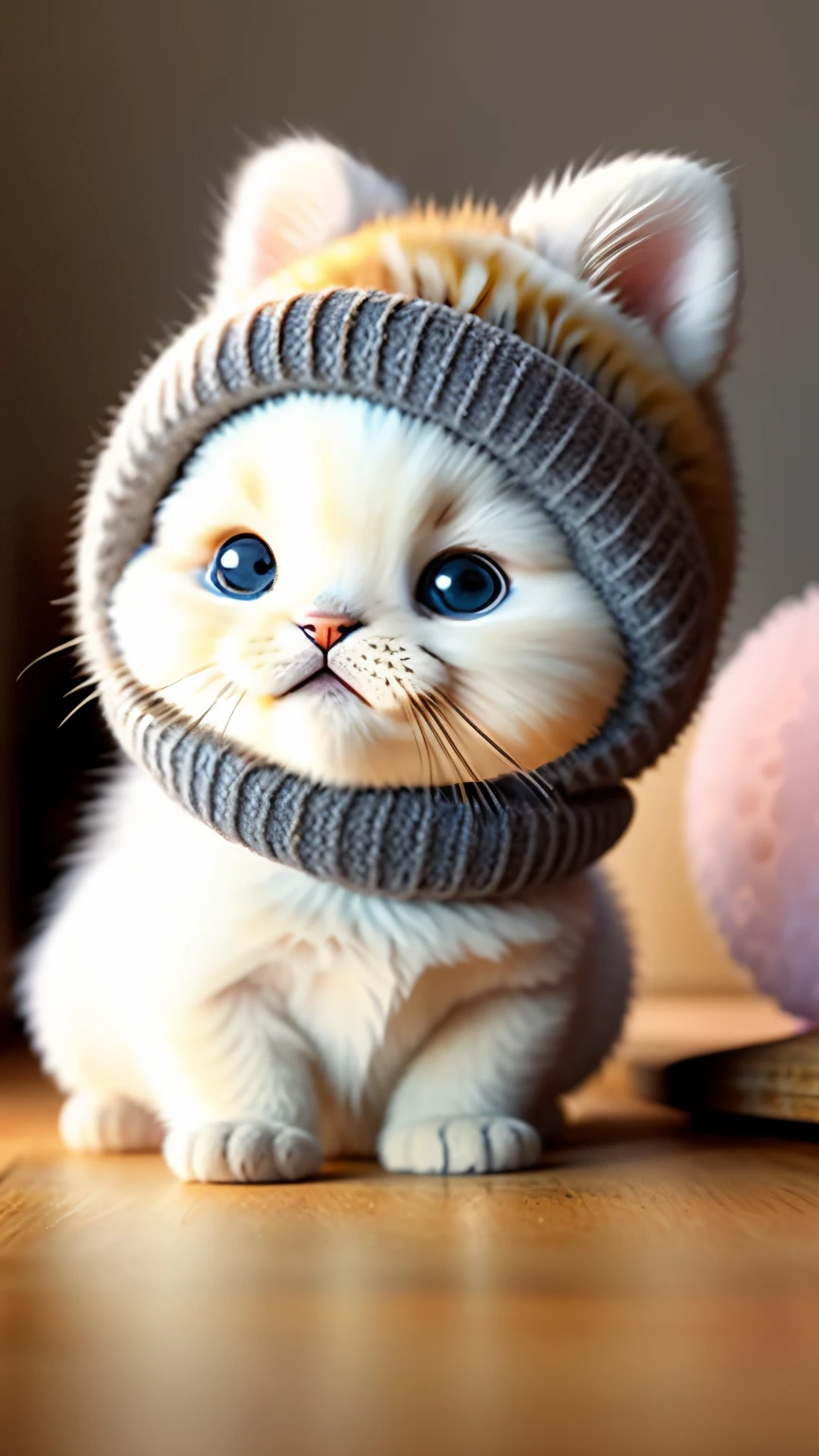 An eighteen-year-old boy sat on the bed,A golden puppy lies on the bed,Silver gradient kitten on head