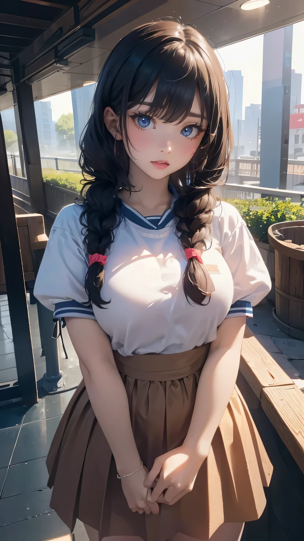 high school girl,(random pose),(Thin type),(large breasts),(random hairstyle),(Highest image quality, (8K), Ultra-realistic, Best Quality, High quality, High Definition, high quality texture, high detailing, Beautiful detailed, fine detailed, extremely details CG, Detailed texture, realistic representation of face, masterpiece, presence)