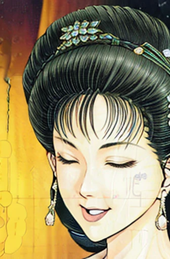 {best quality}, {very aesthetic}, {ultra-detailed}, {best illustration},NSFW,mature female,Perfect Face,Suikoden,Mrs. Lin,{full_nude},{full_body},big breast,big nipple,Sweating,Pubic hair of the same color as the hair,Eyes downcast,Eyes closed, mouth open and panting,skinny, Undressing, sex,Cowgirl,A hairy male organ is inserted into a female organ,girl sit on the old man,chinese traditional style bed,