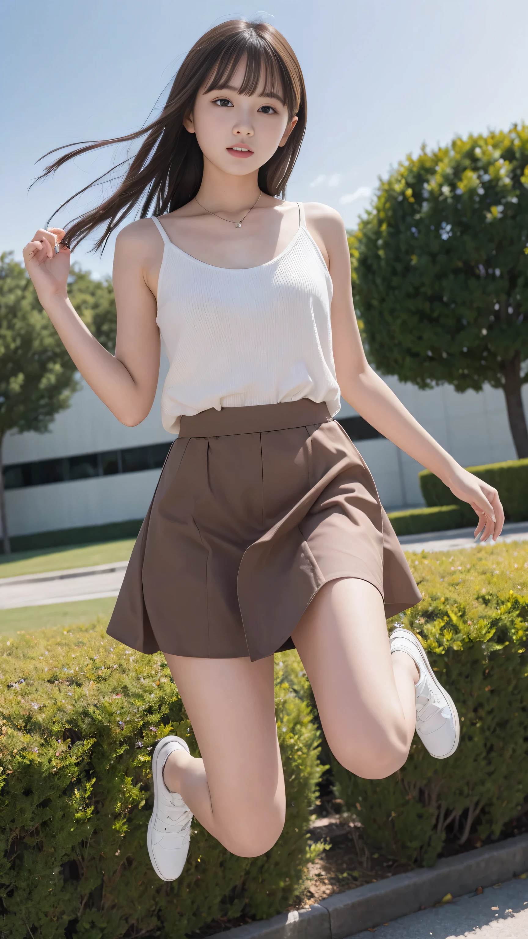 (RAWphotograph, Highest quality, Tabletop: 1.2), (photograph: 1.4), whole body, shoes, Cute Japanese Face, ((18-year-old)), (((small: 1.6)) chest,), (Naked Apron, Open Side, Short skirt, mini skirt, Thin legs, 白いshoes下, School Loafers), Standing pose, whole bodyショット, sight ,Skirt rip,Interstrand,Shaven
