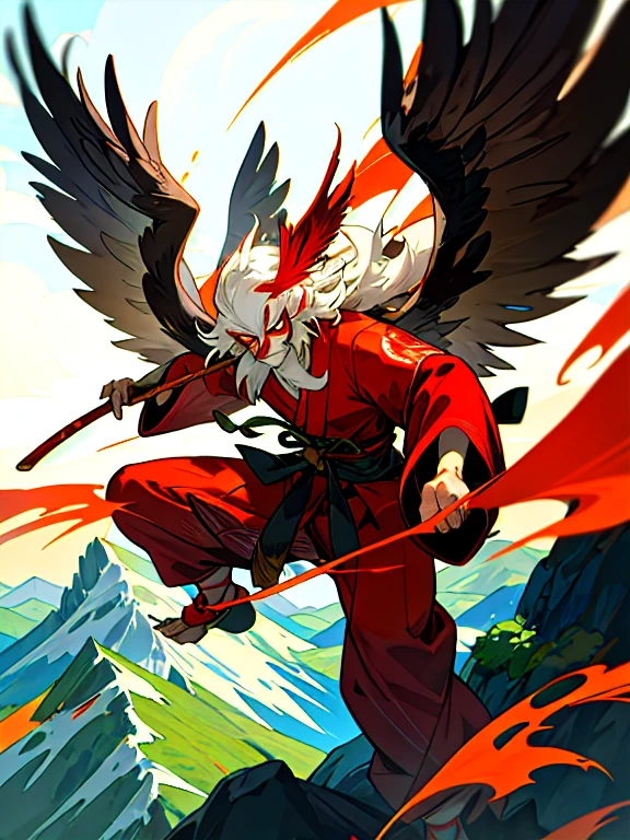 Tengu, Tengu is a supernatural being from Japanese folklore and mythology. Tengu are primarily associated with mountains and forests, and they are often depicted as human-like creatures with distinctive red faces and long noses. Some depictions also show them with wings.
Tengu are known for their mastery of swordsmanship, martial arts, and magical powers. They are sometimes portrayed as mischievous and capable of causing trouble for humans, but they are also regarded as protectors of the mountains and guardians of nature.