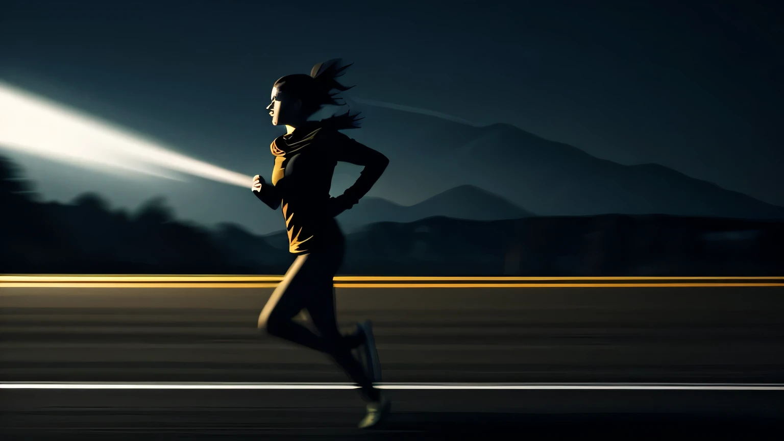 Long exposure photo of a running person
