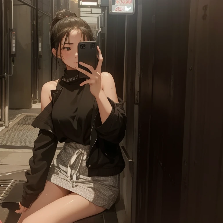 girl, Sweat, vapor, Medium Chest, shy, Beautiful Hands, Looking at the audience, sexy look,nfsw