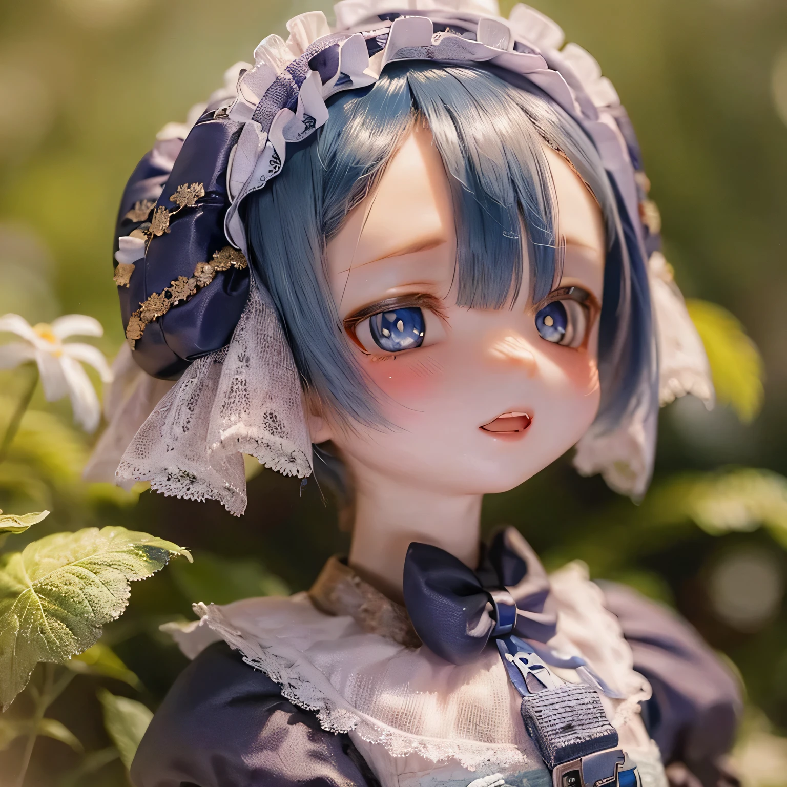 (highest quality, High resolution, masterpiece:1.2),Very detailed,Realistic:1.37,Marulk from Made in Abyss,(highest quality, High resolution, 4K, Very detailed, masterpiece:1.2), Realistic, High resolution, Vibrant colors, Sharp focus, Studio Lighting, Very detailed explanation, Professional, Portraiture, anime, Blue tones, Natural light, 10 year old girl, Blue curly hair, Flat Chest, gothic lolita clothing, Innocent look, Delicate features, Long eyelashes, Expressive eyes, Rosy Cheeks, Soft lighting, Dreamy atmosphere, Whimsical backgrounds(((((((bow)))))))Whole BodyMade in Abyss World(((((Sexy pose)))))(((((whole body)))))