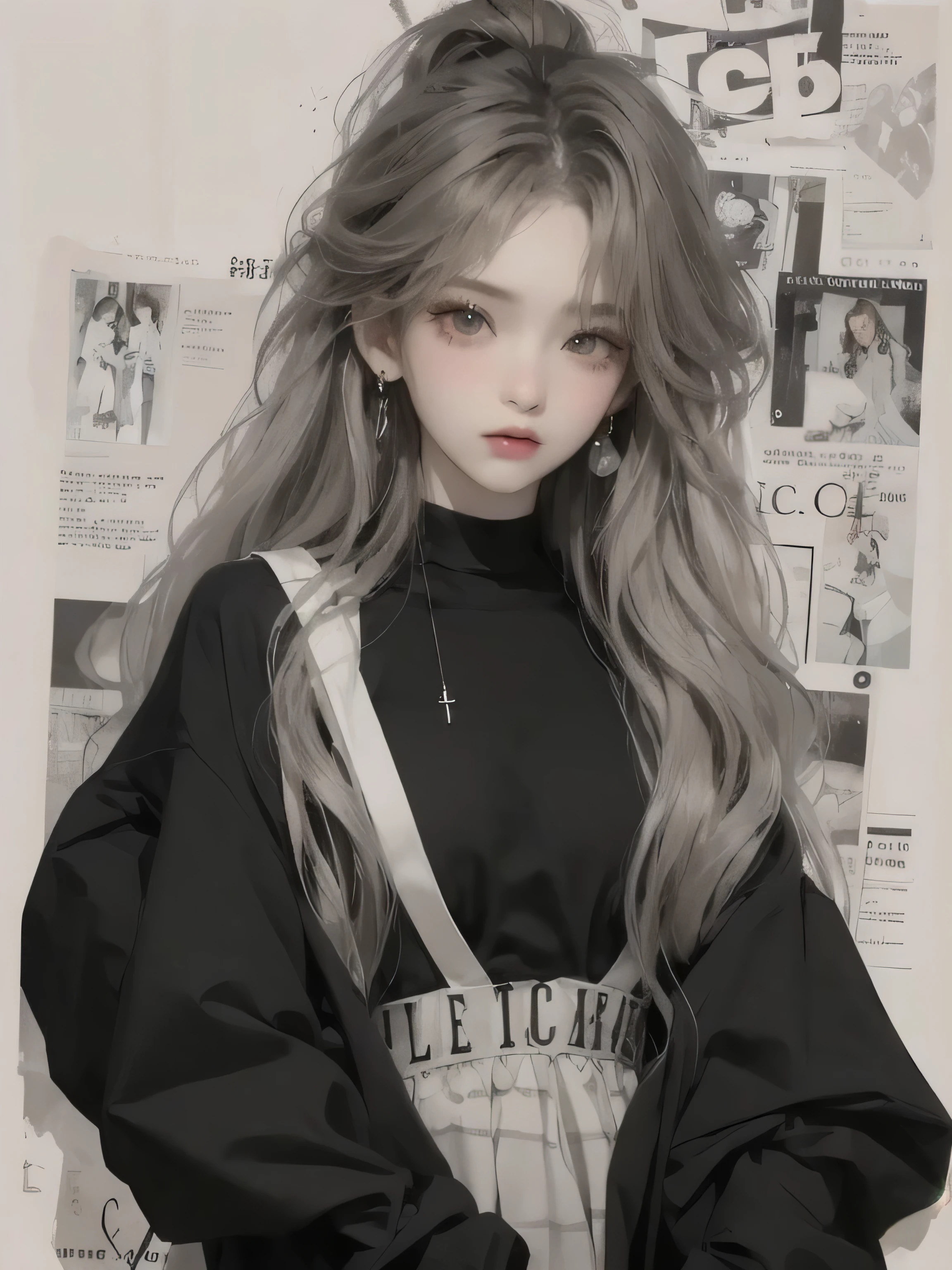 a woman with long hair and a black top posing for a picture, style anime, anime girl with long hair, anime styled, anime style, beautiful anime style, realistic anime 3 d style, ulzzang, artwork in the style of guweiz, style of anime, anime inspired, white hime cut hairstyle, anime style only, realistic anime art style