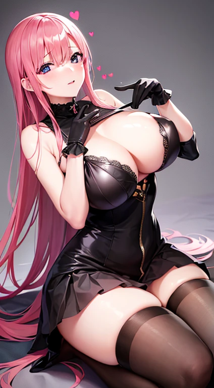Very large breasts、Nipples、 pose、Sexye、evilの女幹部、evil役、risque clothes、Long gloves、Pink Hair、Eroticいお姉さん、evil、Hypnosis、brainwashing、Erotic、brainwashingされて目が紫色になる、Hearts in the eyes、Long Hair、Taunt