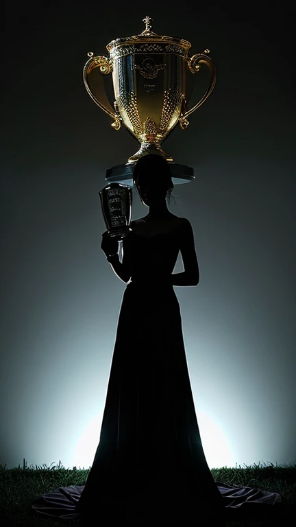 Trophy、The background is dark、Spooky atmosphere、Highest quality、Trophy