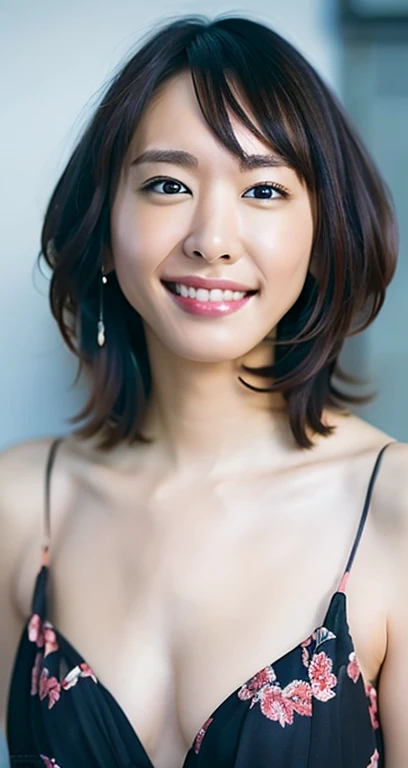 highest quality, masterpiece, Ultra-high resolution, (Realistic:1.4), RAW Photos, One girl, Beautiful Japanese Women, Beautiful Skin, Black Hair:1.7, gakki, ((short hair:1.5)), 30 years old, Smile happily:1.2, Micro Bikini、Spread your legs、whole body