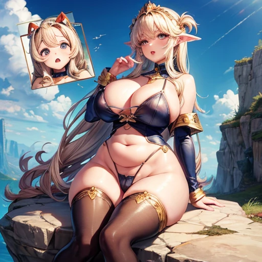 The Girl Who Sings Love at the Edge of the World、Camel Toe、Giant tit、Nipple Puffs、Cleavage、Plump、Super big breasts、Super big butt、Rocky Mountain、cliff、Fantasy