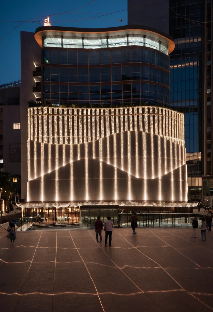 modern, public building, city centers, squares, urban landscape, cars, people, streets, reality, RAW photo, (high detailed skin:1.3), 8k uhd, dslr, soft lighting, ultra quality, film grain, Fujifilm XT3, sharp image, best qualitym, authentic, high quality