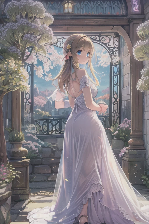 High resolution, highest quality, Tabletop, 超High resolution, 超High resolution, Surreal, 。.3D, anime, figure, alone, She is a very beautiful and cute woman in her 20s., wearing a wedding dress、 her hair is moving, Hand close-up, Amazing perfect proportions, Shiny light brown medium hair, high layer cut, Mullet hairstyle, Bright Blue Eyes, Big smile、Please show me your wedding ring