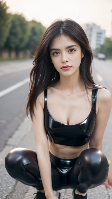 (((best quality))),(((ultra detailed))),(((masterpiece))),illustration,(1 beautiful girl,solo),((slim,thin)),((small breasts,flat chest)),(safety helmet:1.3),shoulder length straight bob hair,cyberpunk, urban street,high school student, JK outfit,(riding on a motorcycle:1.3), sleek, (strapless red bra:1.3), confidence, determination, dark streets,neon lights, skyscrapers, urban noises, traffic, sirens, city sounds, futuristic, dystopian society, technology, fashion, explosive cocktail, style, , modernity, attitude, spirit, anything is possible,((from front,close-up of face))