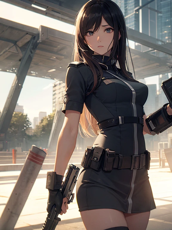 woman slender Slender Small waist Medium chest uniform uniform Completely naked Half naked Light clothing Huge vibrator Giant Handgun Backwards Landscape Prone