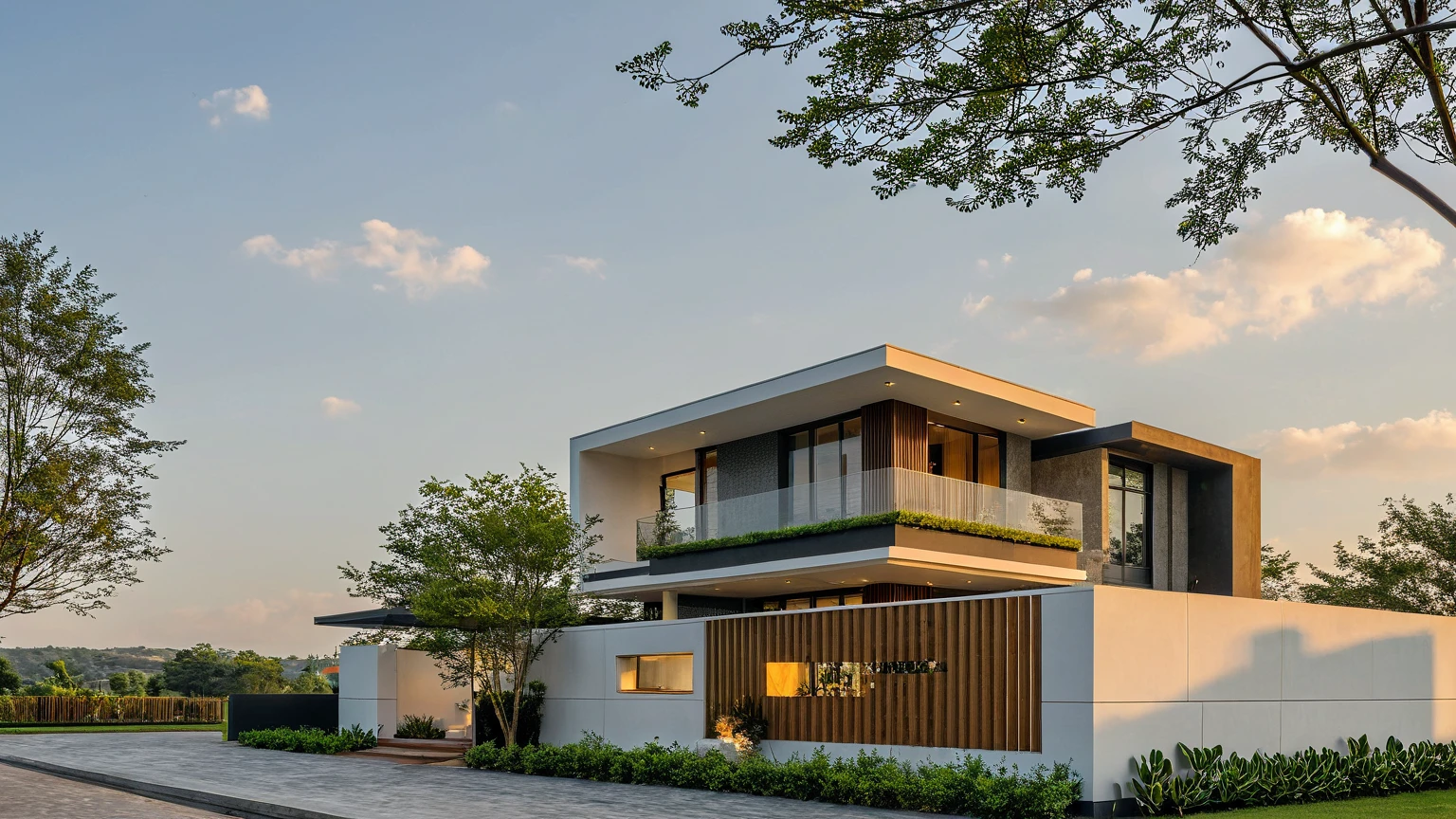 Masterpiece, high quality, best quality, authentic, super detail, outdoors, onestoreyvillaXL, aiaigroup, house style modern on the street ,stairs, white wall ,road,pavement, grass, trees, sky, cloud, (daylight:1.1)
