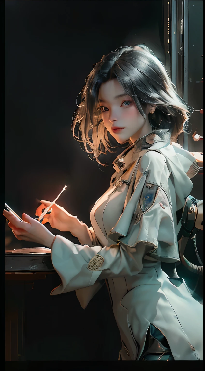 ((highest quality)), ((masterpiece)), (detailed:1.4), 3D, Beautiful cyberpunk woman image,High resolution (High Dynamic Range),Ray Tracing,NVIDIA,Super Resolution,unreal 5,Scattered beneath the surface,PBR texturing,Post-processing,Anisotropic Filtering,Depth of written boundary,Maximum clarity and sharpness,Multilayer Texture,Albedo and Specular Maps,surface shading,Accurate simulation of light-matter interactions,perfect ratio,Octane Rendering,two tone lighting,wide aperture,Low ISO,White balance,Three-part method,8K RAW,