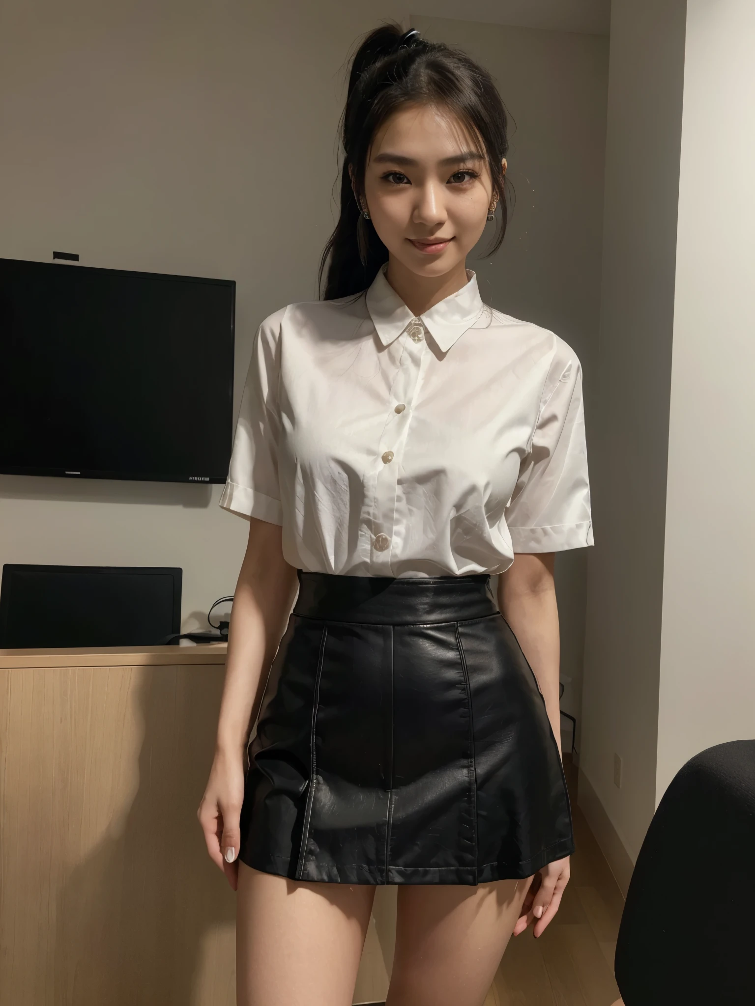 masterpiece, best quality, 1 girl, solo, 20 years old, small breasts, Perfect Face, beautiful, extremely long hair, undertaker, church, black pantyhose, pink lace panty, panties under pantyhose, japanese, (skirt lift:1.1), (show off panties:1.1), embarrassed, hand between legs, sit on a chair,