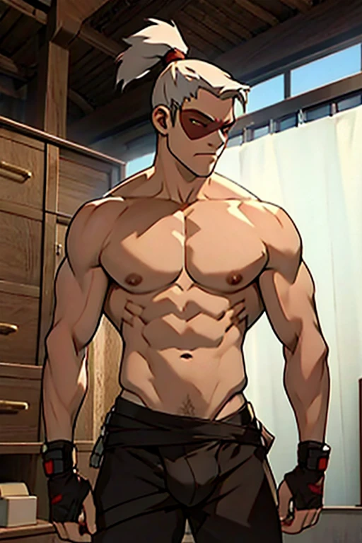 Nsfw, naked, muscled, sexi, Hatake Kakashi, gray hair, masked, dick