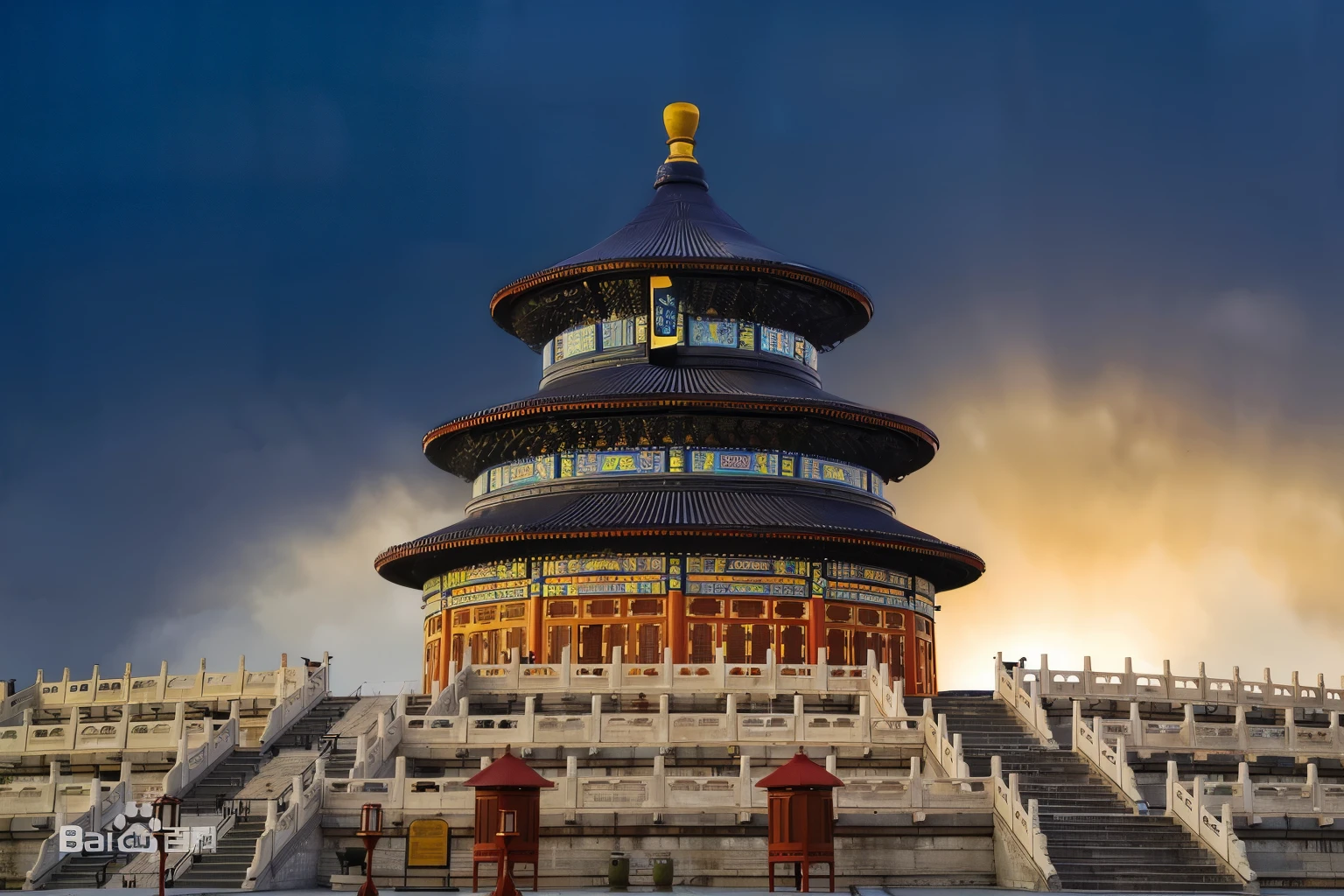 Temple of Heaven，Illustrator line drawing style redraw，Powder blue color scheme，Macaron Colors，Reduce color levels，Illustrations with an edge of minimalism，HD，Ink Style