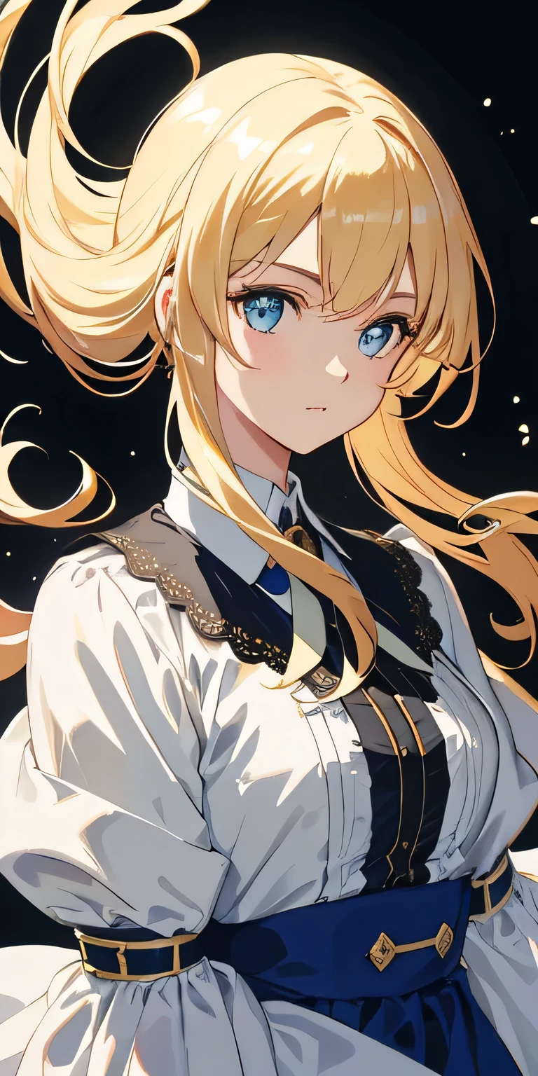 (masterpiece), (highest quality), (Super detailed),(Disheveled Hair),(figure), (One girl), (Fashionable clothes), Are standing, Fashion Model, View your viewers, (interview), (Simple Background),Beautiful fine details, Delicate and beautiful face, floating,(High saturation),(Colorful splashes),Colorful bubbles,(The Shining), Focus on the face, Saber, Blonde, bangs, Hair Ring, Floating Flowers, floating hair, (The Shining), Best lighting, Best Shadow,