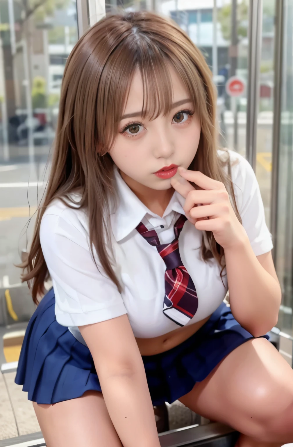 ((Open your mouth:1.2)),((Blowjob:1.5)),grasp、、A high school girl gets her butt grabbed on the train、Pleated skirt、beautiful girl1people々々、between people々々3people々々、Grab your ass、Touching my butt on the train、(mini skirt、Upturned buttocks、Fair skin、cute、Embarrassing、Super beautiful people々々、Flipped、she gets on all fours, Stick your big butt out to the viewer.、Looking at the audience、Sexy silhouette)