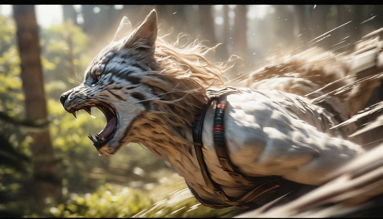 (best quality,4k,8k,highres,masterpiece:1.2),(motion blur:1.5), ultra-detailed,(realistic,photorealistic,photo-realistic:1.37),(profile shot:1.5),Gepard,painting,wild run, run very fast,motion blurred background,(motion blur shows the speed at which gepard run), detailed fur texture,motion blurred scenery, motion blured lines, immersive motion blured forest environment.