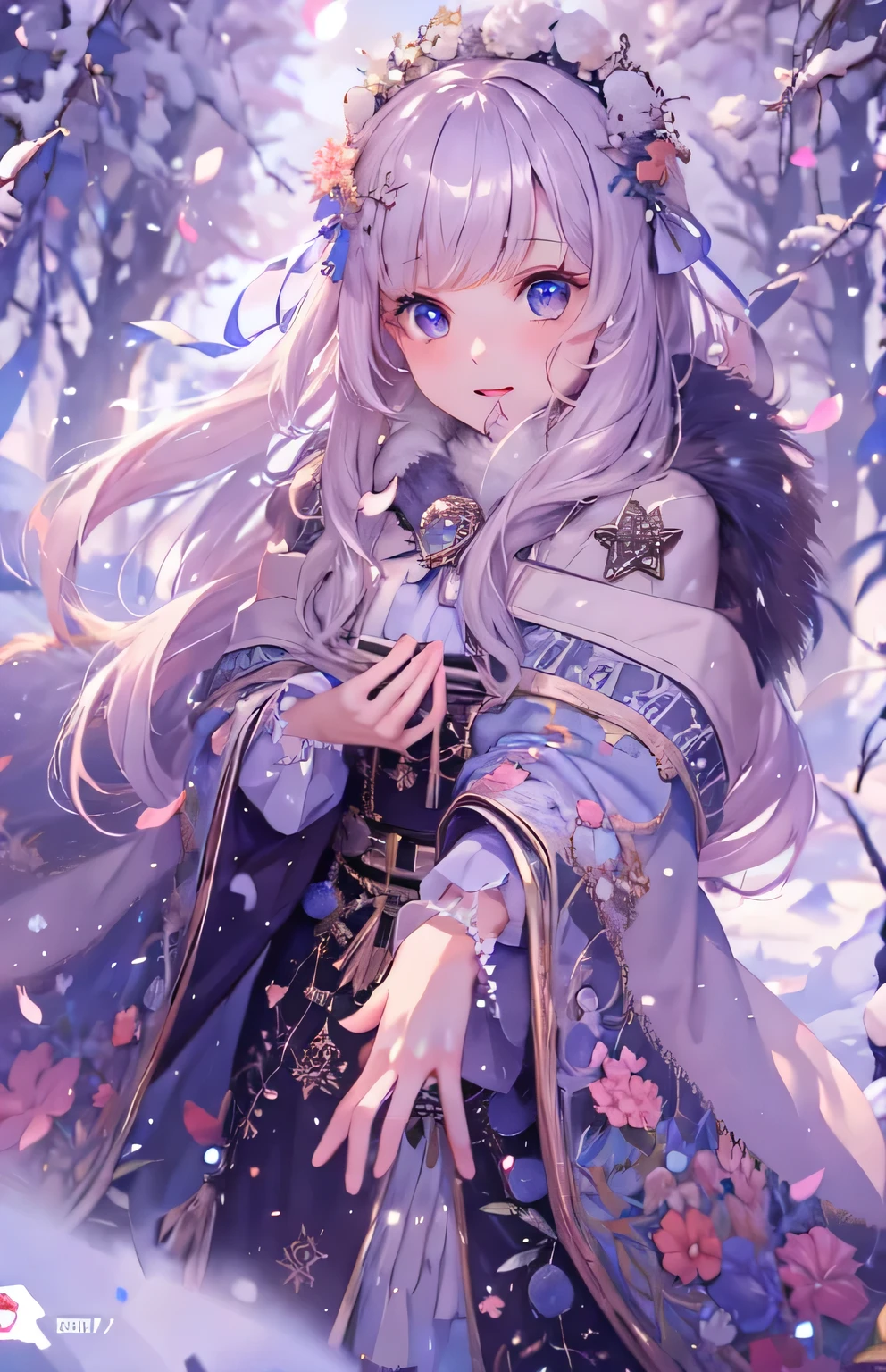 ((highest quality)), ((masterpiece)), (Get used to it), Perfect Face , beautiful girl , snow , Princess ,