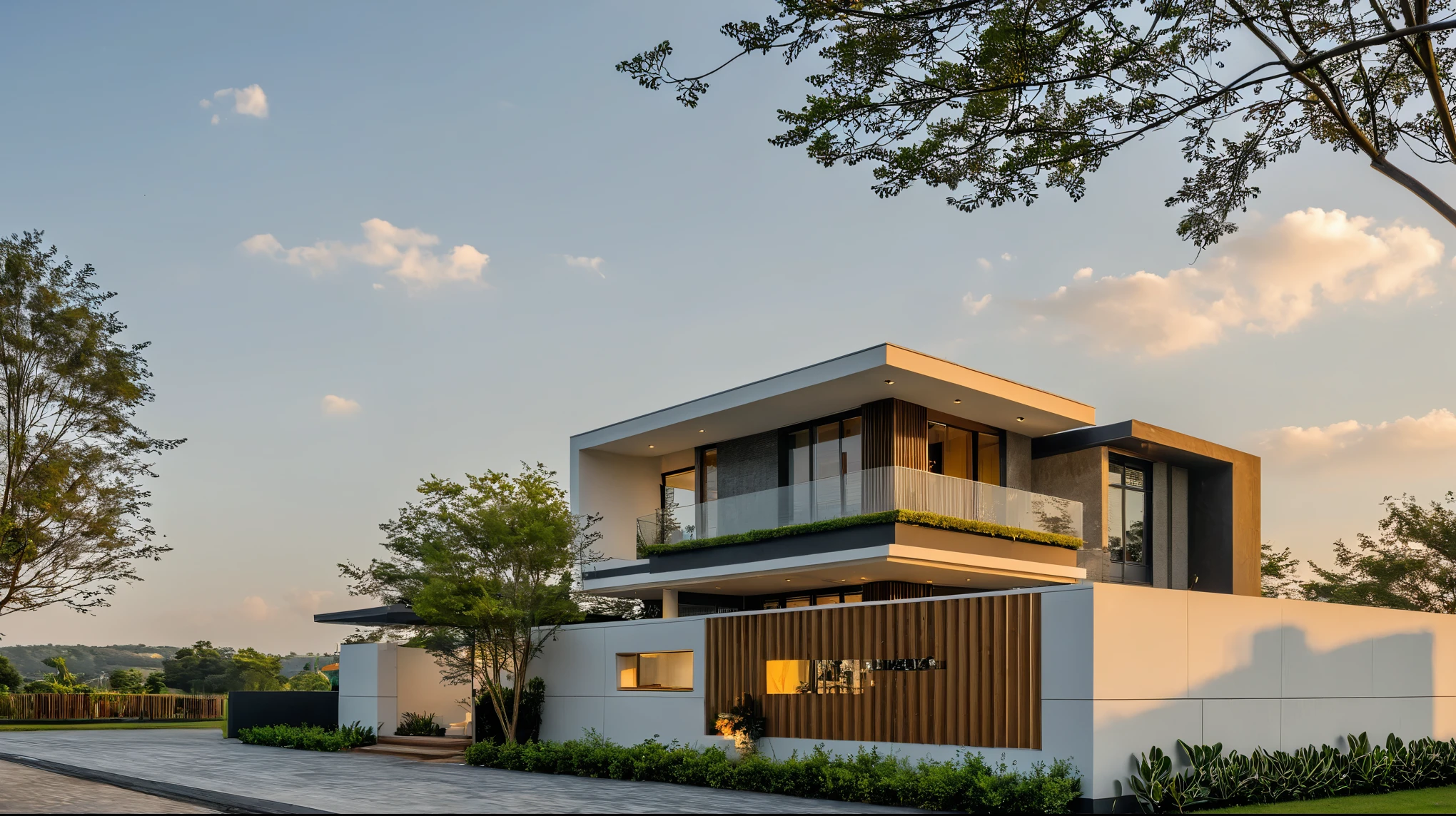 Masterpiece, high quality, best quality, authentic, super detail, outdoors, onestoreyvillaXL, aiaigroup, house style modern on the street ,stairs, white wall ,road,pavement, grass, trees, sky, cloud, (daylight:1.1)
