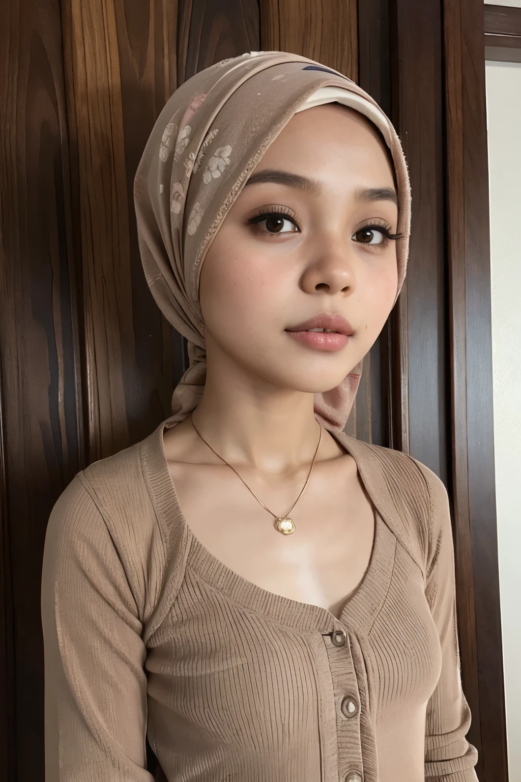 Naked, (((HIJAB MALAY GIRL))), masutepiece, High quality, UHD 32K, Realistic face, Realistic skin feeling , A Japanese Lady, 8 , , Very cute and baby-like face, (((FLAT CHEST))), (MATRIX WORLD), ((look In front  at the camera and SADNESS)), ((())), (((CUTE GIRL))), ((WHITE LIPS)), wering lingerie Floral Pattern 