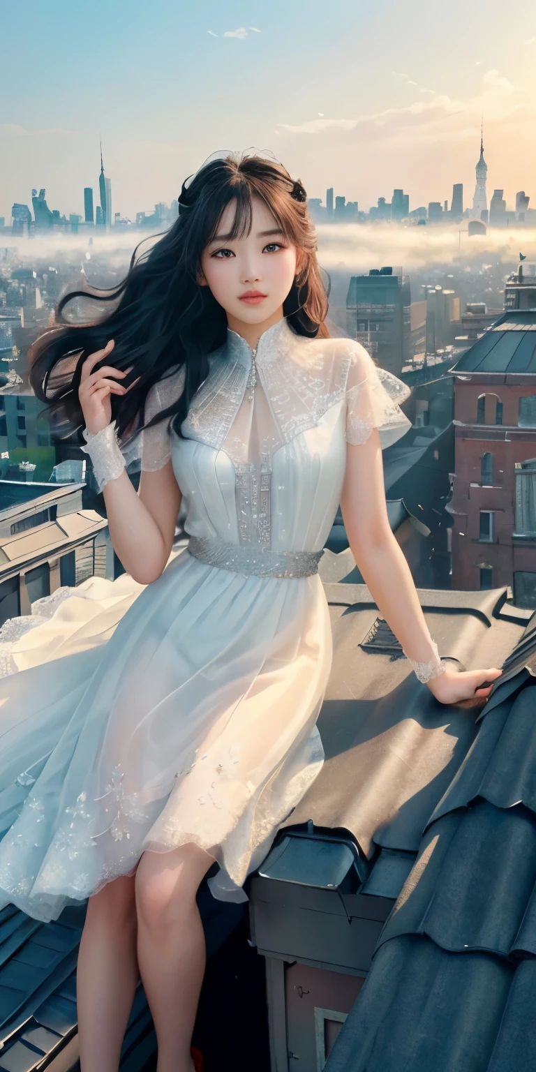 (1 girl:1.3), alone, (((Very detailed face)))), ((Very detailed eyes and face)))), ดวงตาที่มีรายละเอียดbeautifulงาม, body parts__, official art, All-in-one 8k wallpaper, Extremely detailed, beautiful and beautiful, beautiful, Masterpiece, best quality, manuscript, Masterpiece, ภาพถ่ายbeautifulมาก, best quality, Ultra high resolution, immersive realism, sunlight, full body picture, incredible beauty, dynamic gesture, delicate face, bright eyes, (from the front), She wears a Spiderman costume., Red and black color scheme, spider, Very detailed city roof background., Roof top, overlooking the city, detailed face, Detailed complex busy background, tangle, beautiful, milky white, Highly detailed skin, realistic skin details, visible pores, Clear focus, Volumetric mist, 8k uh, DSLR, High quality, Film texture, ผิวbeautiful, Photo realism, Lomography, Dystopian metropolis of the future, Translucent, remove the top half of the dress.