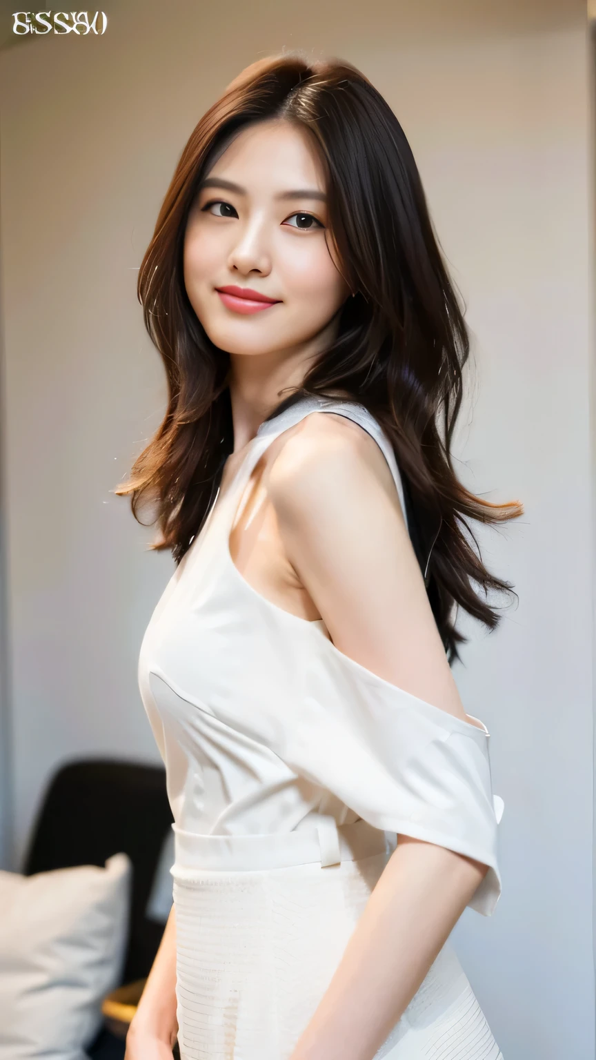 ( (8k:1.27), best quality, masterpiece, Ultra-high resolution:1.2) photo,Beautiful Chinese girl breasts:1.1) (Essas roupas:1.21) ,grace、peculiar、detail、geometry、Gradient lighting,1 girl, Delicate skin, Looking at the audience, Brown eyes,Smile ,(Fashionable Hairstyle:1.2), (Large Breasts:1.0), (Medium areola:0.8), (Realistically:1.4), (Best image quality:1.0), (Ultra-high resolution:1.0), 8k, RAW photo, (masterpiece:0.2), (Pure face_V1:0.5)