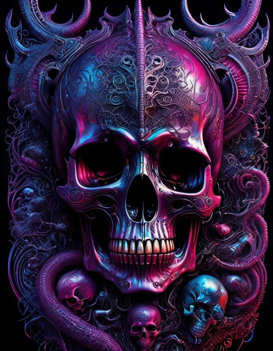 (masterpiece, best quality: 1.2), Ultra Detailed, Highest detail, (body horror: 1.4), (biology machine: 1.3), (bloody: 1.2), biology, (rich and colorful: 1.2), Hans Giger, Many hands, (Zentangle: 1.2), Skull crusher,