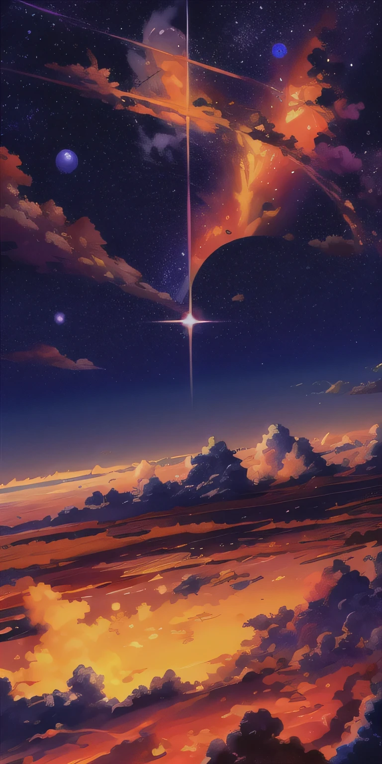 Anime Anime Wallpaper，View of the sky and stars, Universe sky. author：Shinkai Makoto, Anime Art Wallpaper 4K, anime art wallpaper 4k, anime art wallpaper 8 k, anime sky, Amazing wallpapers, anime wallpaper 4k, Anime Wallpaper 4K, 4k anime wallpaper, Shinkai Makoto Cyril Rolando, Anime Background Art