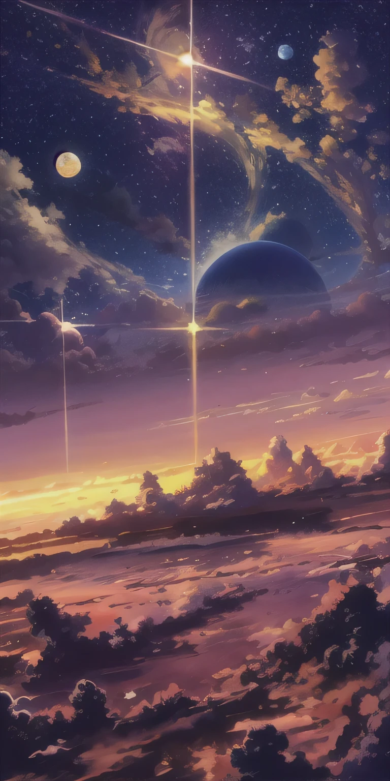 Anime Anime Wallpaper，View of the sky and stars, Universe sky. author：Shinkai Makoto, Anime Art Wallpaper 4K, anime art wallpaper 4k, anime art wallpaper 8 k, anime sky, Amazing wallpapers, anime wallpaper 4k, Anime Wallpaper 4K, 4k anime wallpaper, Shinkai Makoto Cyril Rolando, Anime Background Art