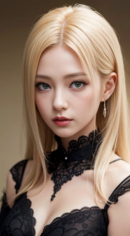 (masutepiece:1.3), (8K, Photorealistic, Raw photo, Best Quality: 1.4), (((A Japanese Lady))), super model, (1girl in), Beautiful face, (Realistic face), (Long Blonde Hair), Beautiful hairstyle, Realistic eyes, Beautiful detailed eyes (Yellow eyes), (Realistic skin), Beautiful skin, (Sweaters), absurderes, Attractive, 超A high resolution, A hyper-realistic, Highly detailed, Golden ratio, 23years old, full body Esbian