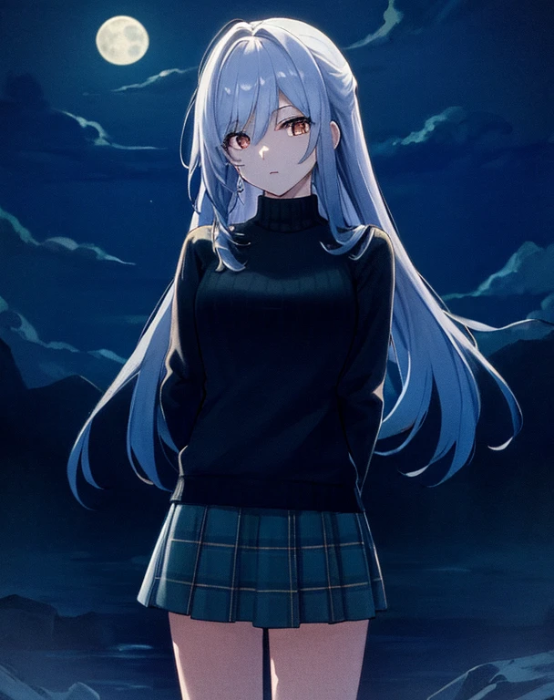 score_8_up, score_7_up, source_anime, 1girl, jingliu \(honkai: star rail\), long white hair with light blue tips,
BREAK (white long-sleeved sweater and a blue plaid skirt:1.2)
BREAK (super detailed),(beautiful eyes beautiful details eyes,Clean and delicate face),whole body,Standing posture,arms behind back,
BREAK night, crystal, floating hair, full moon, cloud, backlighting, depth of field,
BREAK (masterpiece:1.2), best quality, high resolution, unity 8k wallpaper,NSFW ,(illustration:0.8), extremely detailed face, perfect lighting, extremely detailed CG, (perfect hands, perfect anatomy),
