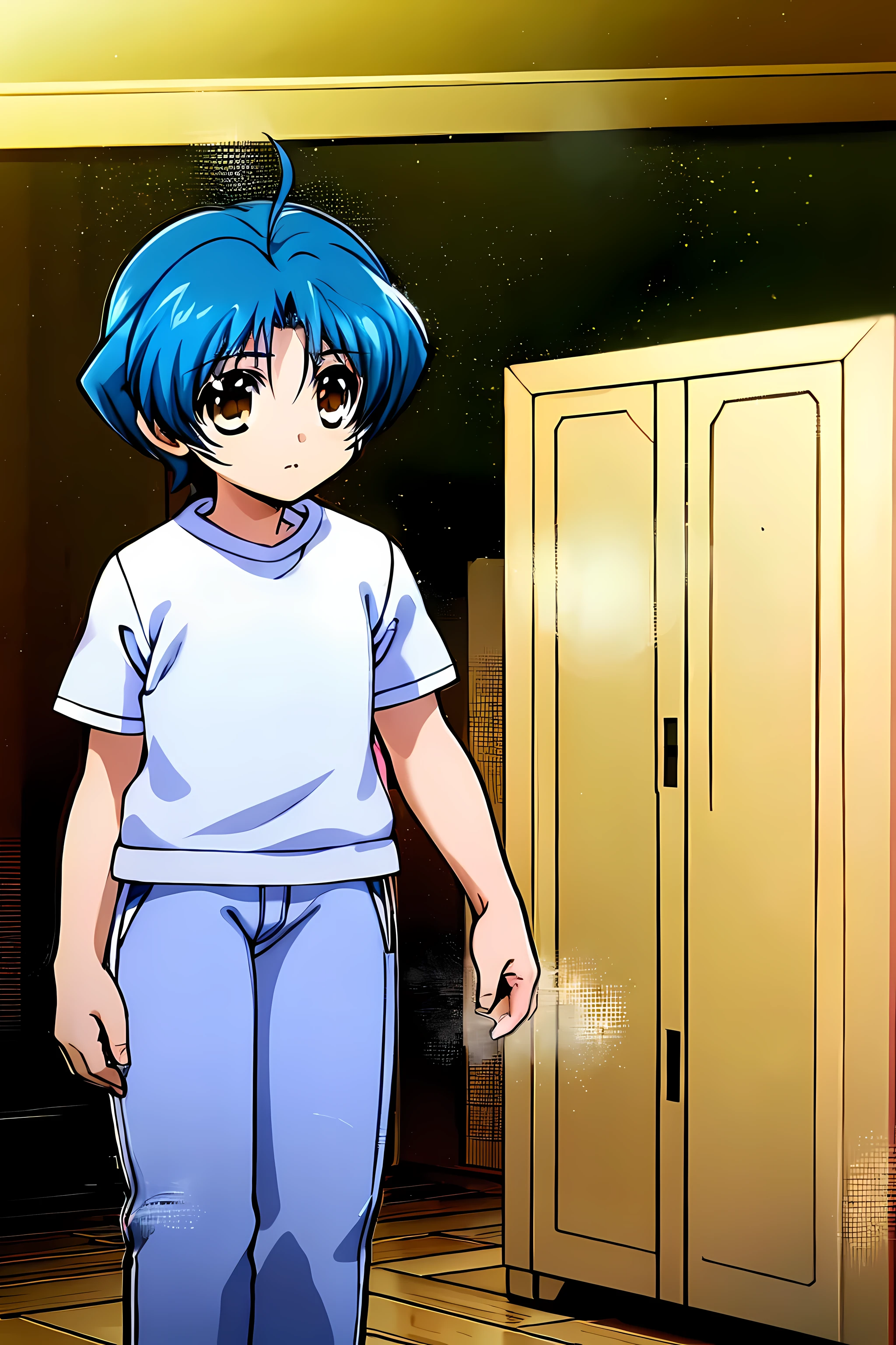 (highest quality:1.3),(ultra-become familiar with:1.5),High resolution,extremely become familiar with CG,unity 8k wallpaper,official art,become familiar with,super become familiar with skin,perfect anatomy,beautiful become familiar with eyes,(anime screenshot:1.11),very delicate and beautiful,(90s anime,90s anime style,cel shaded anime:1.17),1 boy,anmnr,solo, ((Yoroi Mikoto:1.52)),(child:1.3),(Ultramarine T-shirt:1.3),White trousers,
Concept art, original character design, Q version of the character,