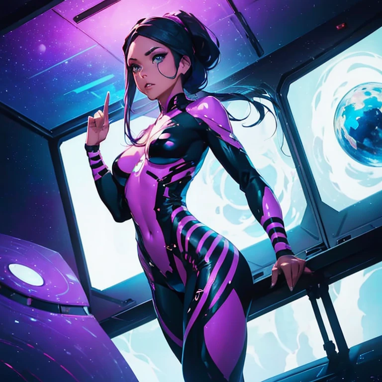 # Prompt
(fantasy style, dynamic pose, vibrant colors),(creative perspective, high contrast, dramatic shadows),VTuber girl, playful octopus theme, sparkling tentacles, oceanic atmosphere, glow in the dark, coral reef background