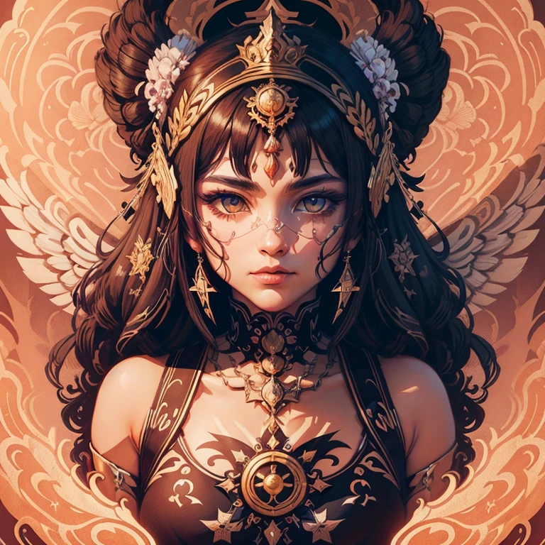 "Language of divine symbols": Stellen Sie sich ein abstraktes Bild vor, which consists of incomprehensible symbols and signs and reflects the highest form of communication and understanding.