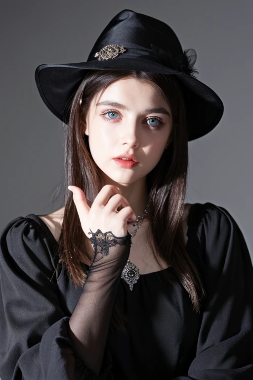 ((highest quality)), ((masterpiece)), witch black Blue Eyes